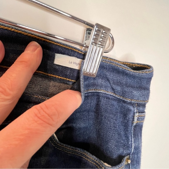 Frame | Le High Flare Colby Released Hem Mid Rise Y2K Dark Wash Jeans - Picture 6 of 6